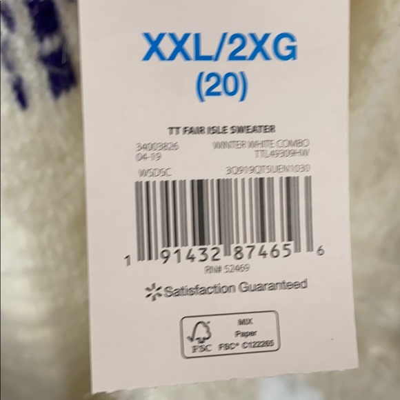 Time and tru fair isle fuzzy sweater size s/xxl - Picture 4 of 8